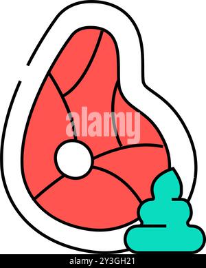 Farbige Illustration für Fleisch-Wasabi-Symbol Stock Vektor