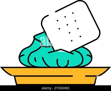 Snack mit farbiger Illustration des Wasabi-Symbols Stock Vektor