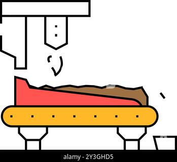 Sinterwerk Stahlproduktion Symbolfarbe Stock Vektor