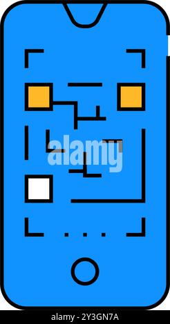 Farbdarstellung des Symbols des qr-Code-Scanners Stock Vektor