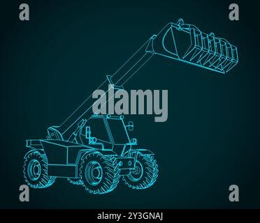 Stilisierte Vektordarstellung eines landwirtschaftlichen Laders Stock Vektor
