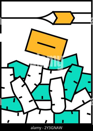 Farbige Illustration des Wasabi-Symbols mit gehackter Wurzel Stock Vektor