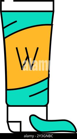 Farbige Illustration des Wasabi-Symbols der Tube Stock Vektor