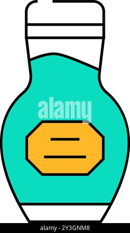 Verpackung Wasabi-Symbol Farbillustration Stock Vektor