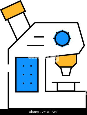 Farbige Illustration des Symbols für das Mikroskop-Laborwerkzeug Stock Vektor