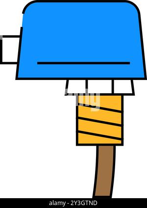 Abbildung der Farbe des Symbols für den Flüssigkeitsdurchflussschalter Stock Vektor