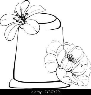 Vintage-Nähwerkzeug – Retro-Fingerhut. Romantischer Schneider, Schneiderin. Handarbeit von Weiblichkeit und Eleganz, Vintage-Stil, altmodisch. Grafikvektor Stock Vektor