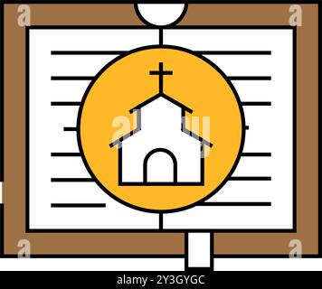 Religionsliteratur Icon farbige Illustration Stock Vektor