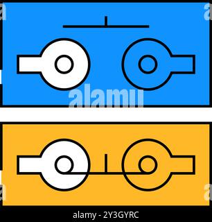 Abbildung der Farbe des Symbols für den Druckknopfschalter Stock Vektor