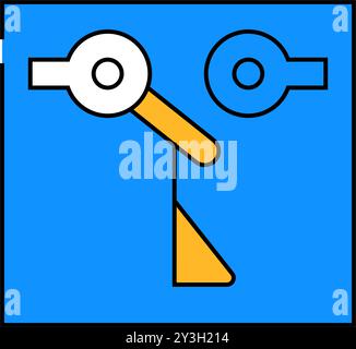 Abbildung in der Farbe des Symbols für den Mechanismus des Flüssigkeitsstromschalters Stock Vektor