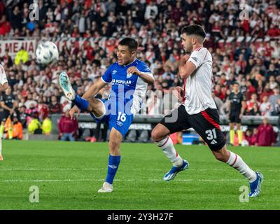 Ende des Abgleichs. River gewann gegen Atletico Tucuman mit 4:1. Das nächste Date trifft Boca Juniors in einer neuen Ausgabe des argentinischen Super Clasico. Tore von Gonzalez Pires, Borja, Colidio und Meza. Der Club Atletico River Plate liegt gegenüber Atletico Tucumán im Mas Monumental Stadion in Núñez, Buenos Aires. Das 14. Datum der AFA Professional Soccer League wird nach dem FIFA-Datum der Südamerika-Qualifikation 2026 fortgesetzt. @Facamorales nur redaktionelle Verwendung Credit: Facundo Morales/Alamy Live News Stockfoto