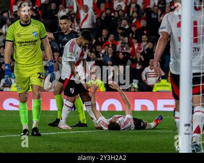 Ende des Abgleichs. River gewann gegen Atletico Tucuman mit 4:1. Das nächste Date trifft Boca Juniors in einer neuen Ausgabe des argentinischen Super Clasico. Tore von Gonzalez Pires, Borja, Colidio und Meza. Der Club Atletico River Plate liegt gegenüber Atletico Tucumán im Mas Monumental Stadion in Núñez, Buenos Aires. Das 14. Datum der AFA Professional Soccer League wird nach dem FIFA-Datum der Südamerika-Qualifikation 2026 fortgesetzt. @Facamorales nur redaktionelle Verwendung Credit: Facundo Morales/Alamy Live News Stockfoto