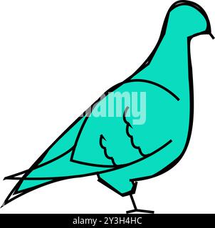 Farbige Illustration des Taubenvogelsymbols Stock Vektor