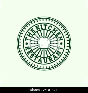 Premium Restaurant oder Cafe Line Art Logo Vektor Illustration. Modernes Kochmütze Mit Kreativem Logo. Exklusiver Logo-Vektor für Restaurant oder Café Stock Vektor