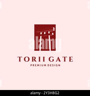 Torii oder traditionelles japanisches Tor Logo Vektor Illustration Design. Modernes Kreatives Logo-Konzept Für Torii-Illustrationen Stock Vektor