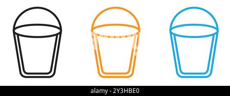 Bucket-Symbol-Vektor-Logo-Set-Sammlung für Web-App-ui Stock Vektor