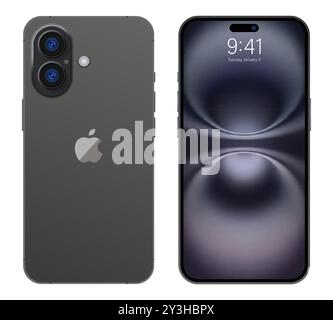 Black iPhone 16 Pro max. Modell. Editorial Stock Vektor