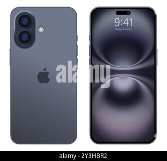 Black iPhone 16 Pro max. Modell. Editorial Stock Vektor