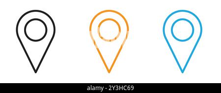 Sammlung von Kartenstift-Symbol-Vektor-Logo-Set für Web-App-ui Stock Vektor