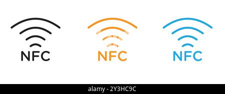 NFC-Symbol-Vektor-Logo-Set-Sammlung für Web-App-ui Stock Vektor
