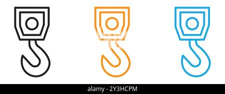 Winde Hook Symbol Vektor-Logo Set Kollektion für Web App ui Stock Vektor