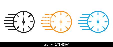 Time Fast Symbol Vector Logo Set Collection für Web App ui Stock Vektor