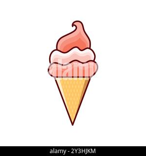 Rosa Eiscreme Kegel Vektor-Illustration Stock Vektor