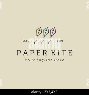 Drachenlogo Vektor-Illustration Design. Paper Kite Creative Icon Logo. Inspiration für das Konzept des Flying Kite-Logos Stock Vektor