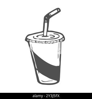 Illustration der Vektorskizze - Plastikbecher Stock Vektor