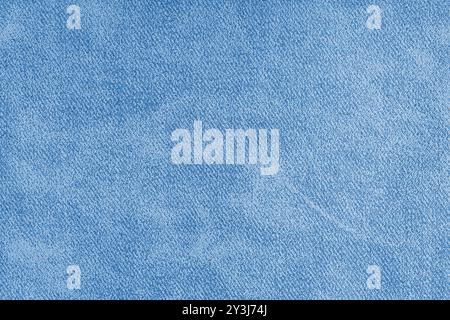 Nahaufnahme, Makro mit blauem Grunge Shabby Jeans Denim Textur Hintergrund. Diagonalwebstoff, Leinwand. Textil für Dekor, Polster, garmen Stockfoto