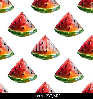 Nahtlose Disco-Spiegelkugel mit Wassermelone. Vektor des Mosaikstils Stock Vektor
