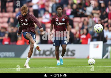 Southampton, Großbritannien. September 2024. Marcus Rashford von Manchester United während des Aufwärmens vor dem Spiel der Premier League im St Mary's Stadium in Southampton. Der Bildnachweis sollte lauten: Paul Terry/Sportimage Credit: Sportimage Ltd/Alamy Live News Stockfoto