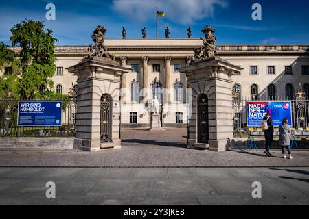 Berlin Mitte, Humboldt Universität, Straße unter den Linden - 14.09.2024 Berlin *** Berlin Mitte, Humboldt University HUB, Straße unter den Linden 14 09 2024 Berlin Stockfoto