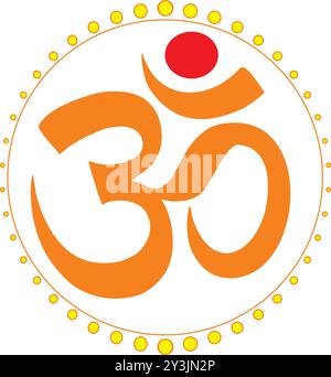 OMM - ein glückverheißendes Symbol der hinduistischen Religion Stock Vektor