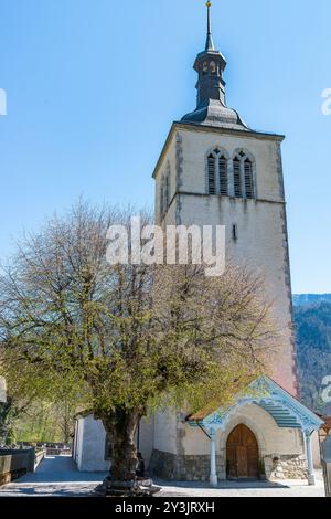 Château de Gruyères und Dorf im Kanton Freiburg, Schweiz Stockfoto