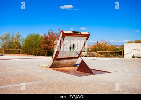 Solaruhr im Museum der archäologischen Dolmen von Menga in Antequera, Spanien Stockfoto