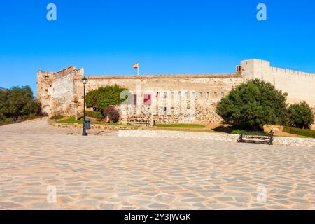 Sohail Castle oder Castillo Sohail, Nahaufnahme. Schloss Sohail eine historische Festung in Fuengirola an der Costa del Sol in der Provinz Malaga in der Stockfoto