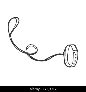 Hund Katze Haustier Blei singen auf weißem Hintergrund. PET-Ableitungssymbol. Symbol für ein abschaltvolles Haustier mit Kabelführung. Flacher Stil. Stock Vektor