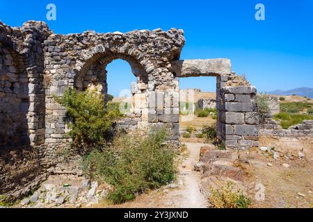 Archäologische Stätte von Miletus. Miletus war eine antike griechische Stadt und liegt heute in der Nähe der modernen Stadt Didim in der Türkei. Stockfoto