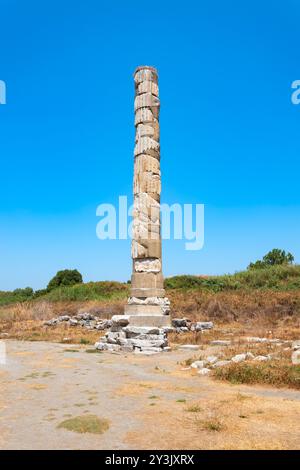 Der Tempel der Artemis oder der Tempel der Diana Ruinen in der antiken griechischen Stadt Ephesus. Ephesus oder Efes liegt in der Nähe der modernen Stadt Selcuk in Izmir Prov Stockfoto