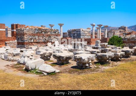 Die Basilika St. John Ruinen in der antiken griechischen Stadt Ephesus in Selcuk, der modernen Stadt in der Provinz Izmir in der Türkei Stockfoto