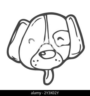 Hundesymbol. Vektor isoliert lustige Welpen Kopf Piktogramm Stock Vektor