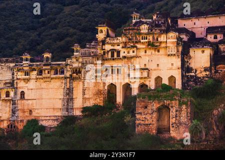 Der Garh Palace ist ein mittelalterlichen Palast in Bundi in Rajasthan, einem Bundesstaat in Indien Stockfoto