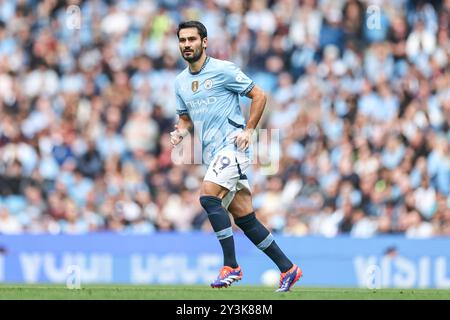 Manchester, Großbritannien. September 2024. ?Lkay Gündo?an von Manchester City während des Premier League-Spiels Manchester City gegen Brentford im Etihad Stadium, Manchester, Vereinigtes Königreich, 14. September 2024 (Foto: Mark Cosgrove/News Images) in Manchester, Vereinigtes Königreich am 14. September 2024. (Foto: Mark Cosgrove/News Images/SIPA USA) Credit: SIPA USA/Alamy Live News Stockfoto