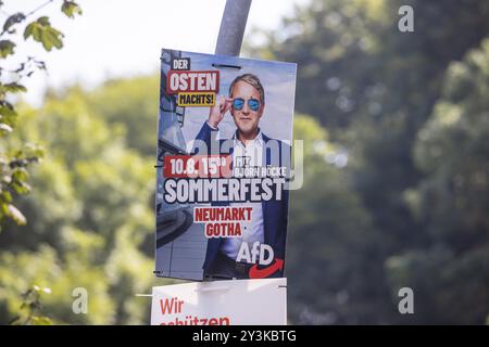 Landtagswahl in Thüringen. Tage nach der Wahl stehen in Georgenthal noch die Wahlplakate der AfD. Die Stockfoto