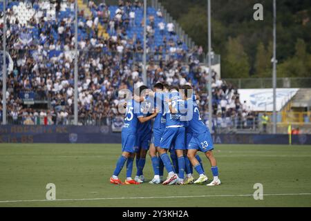 Während des Spiels Brescia Calcio gegen Frosinone Calcio, 5Â° Serie B BKT 2024-25 im Mario Rigamonti Stadion in Brescia (BS), Italien, am 14. September 2024. Stockfoto