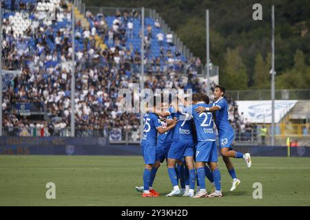 Während des Spiels Brescia Calcio gegen Frosinone Calcio, 5Â° Serie B BKT 2024-25 im Mario Rigamonti Stadion in Brescia (BS), Italien, am 14. September 2024. Stockfoto