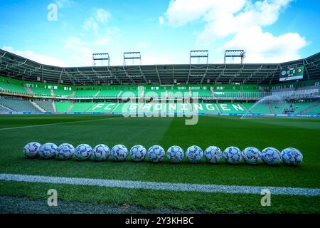 Groningen, Niederlande. September 2024. GRONINGEN, NIEDERLANDE - 14. SEPTEMBER: Während des niederländischen Eredivisie-Spiels zwischen dem FC Groningen und Feyenoord am 14. September 2024 bei Euroborg in Groningen, Niederlande. (Foto: Pieter van der Woude/Orange Pictures) Credit: Orange Pics BV/Alamy Live News Stockfoto