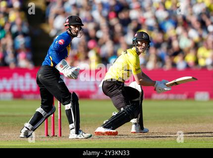 Cameron Bancroft von Gloucestershire spielte im Halbfinale von Vitality Blast T20 in Edgbaston, Birmingham. Bilddatum: Samstag, 14. September 2024. Stockfoto
