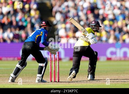 James Bracey aus Gloucestershire während des Halbfinalspiels Vitality Blast T20 in Edgbaston, Birmingham. Bilddatum: Samstag, 14. September 2024. Stockfoto